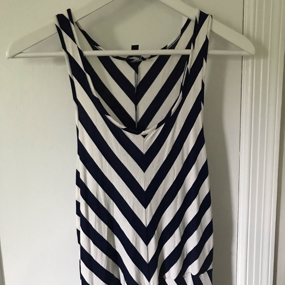 EUC Limited Blue and White Chevron Maxi Dress - Picture 2 of 6